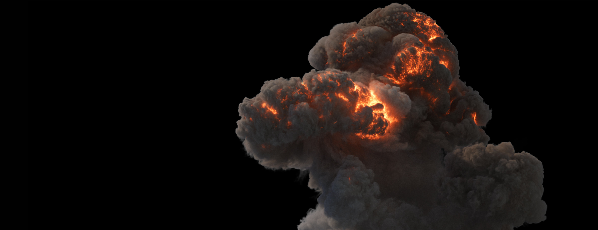 Film like explosion are now possible in 3ds max with FumeFX and Arnold renderer.