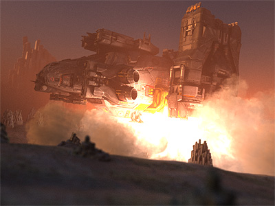 Rocket exhaust fire in Cinema 4D