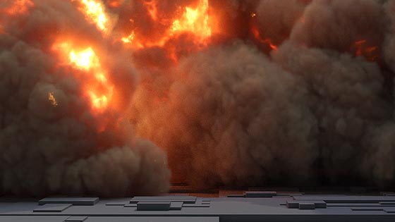 Multiple vorticity methods for most detailed fire and smoke simulation in Maya.